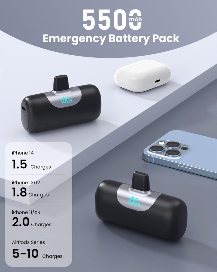 Mini Portable Charger for iPhone,Upgraded 22.5W PD Fast Charging 55...