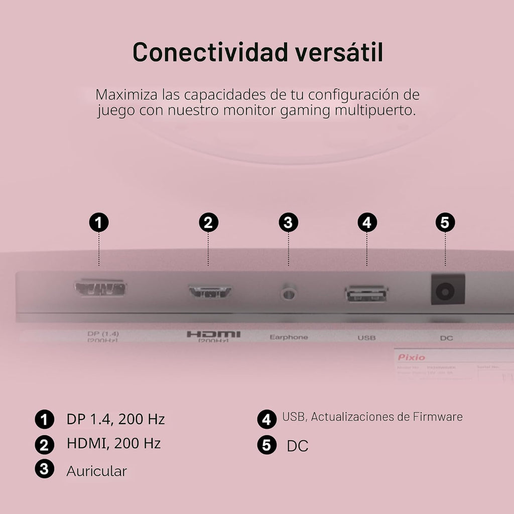 Pixio PX248 Wave Pink 24 pulgadas 200Hz Frecuencia de actualización...