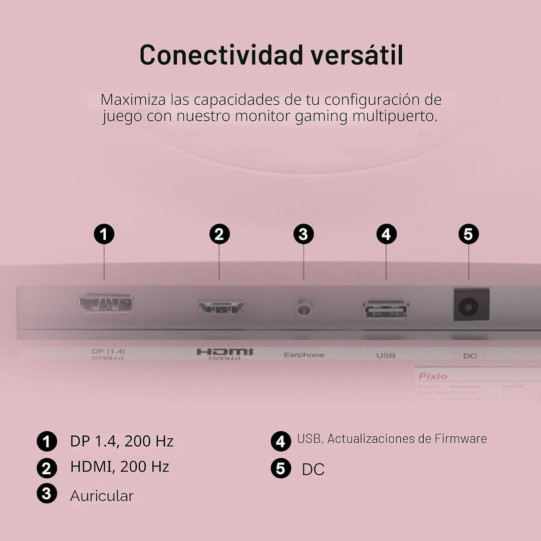 Pixio PX248 Wave Pink 24 pulgadas 200Hz Frecuencia de actualización...