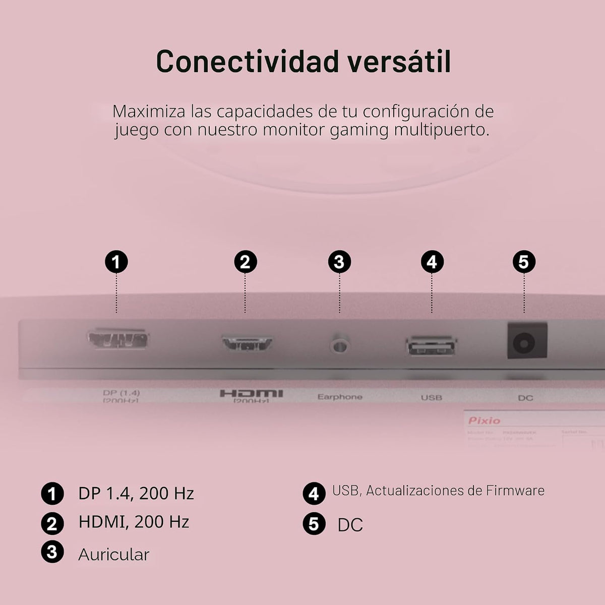 Pixio PX248 Wave Pink 24 pulgadas 200Hz Frecuencia de actualización...