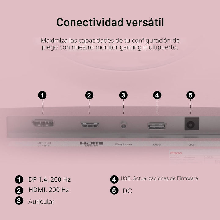 Pixio PX248 Wave Pink 24 pulgadas 200Hz Frecuencia de actualización...