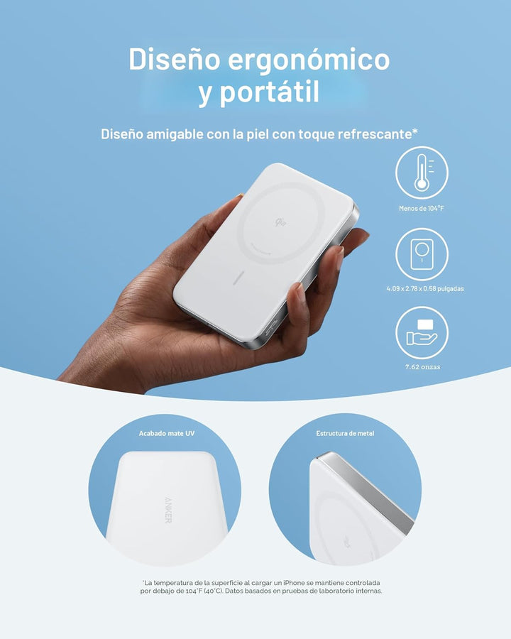 Anker MagGo - Batería externa, batería magnética ultradelgada de 10...