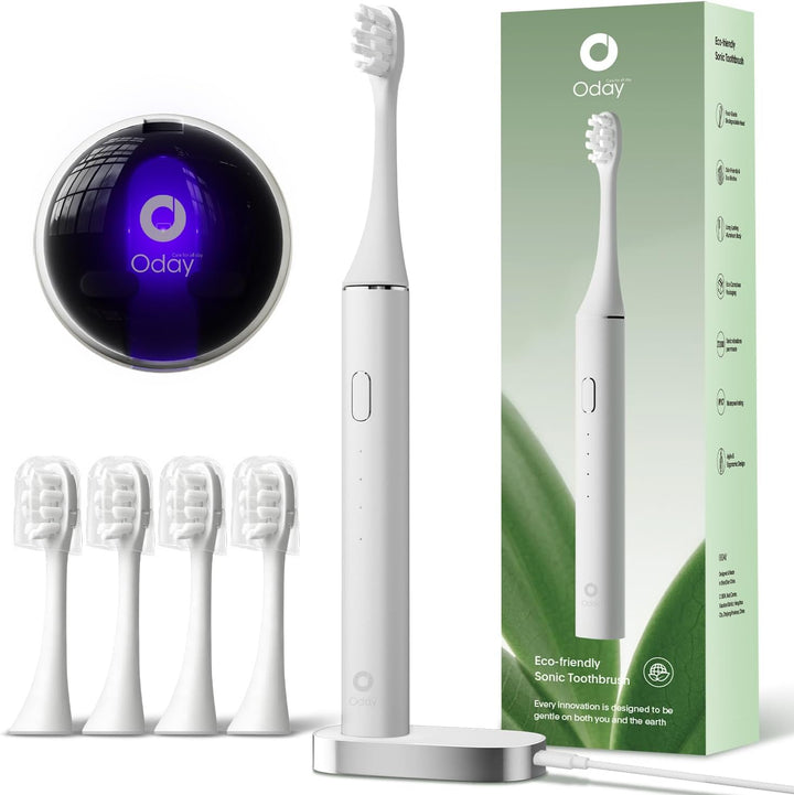 Oday Cepillo de dientes eléctrico Sonic para adultos con soporte li...