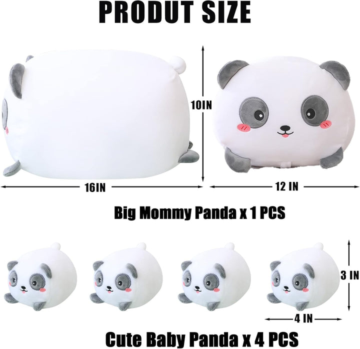 SQEQE Panda Mommy - Animal de peluche con 4 pandas de bebé, juguete...