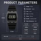 Reloj deportivo digital para hombre, impermeable, con pantalla LED, cronómetro, alarma, fecha, banda de silicona, reloj de pulsera ligero