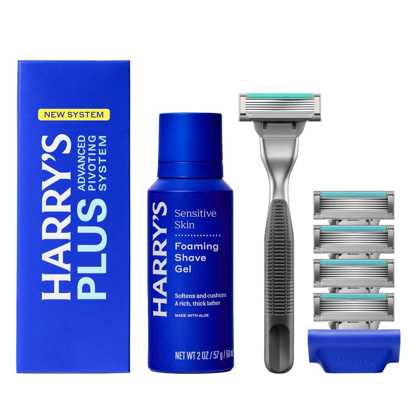 Harry's Kit de afeitado Plus para hombres, mango premium, 5 car...
