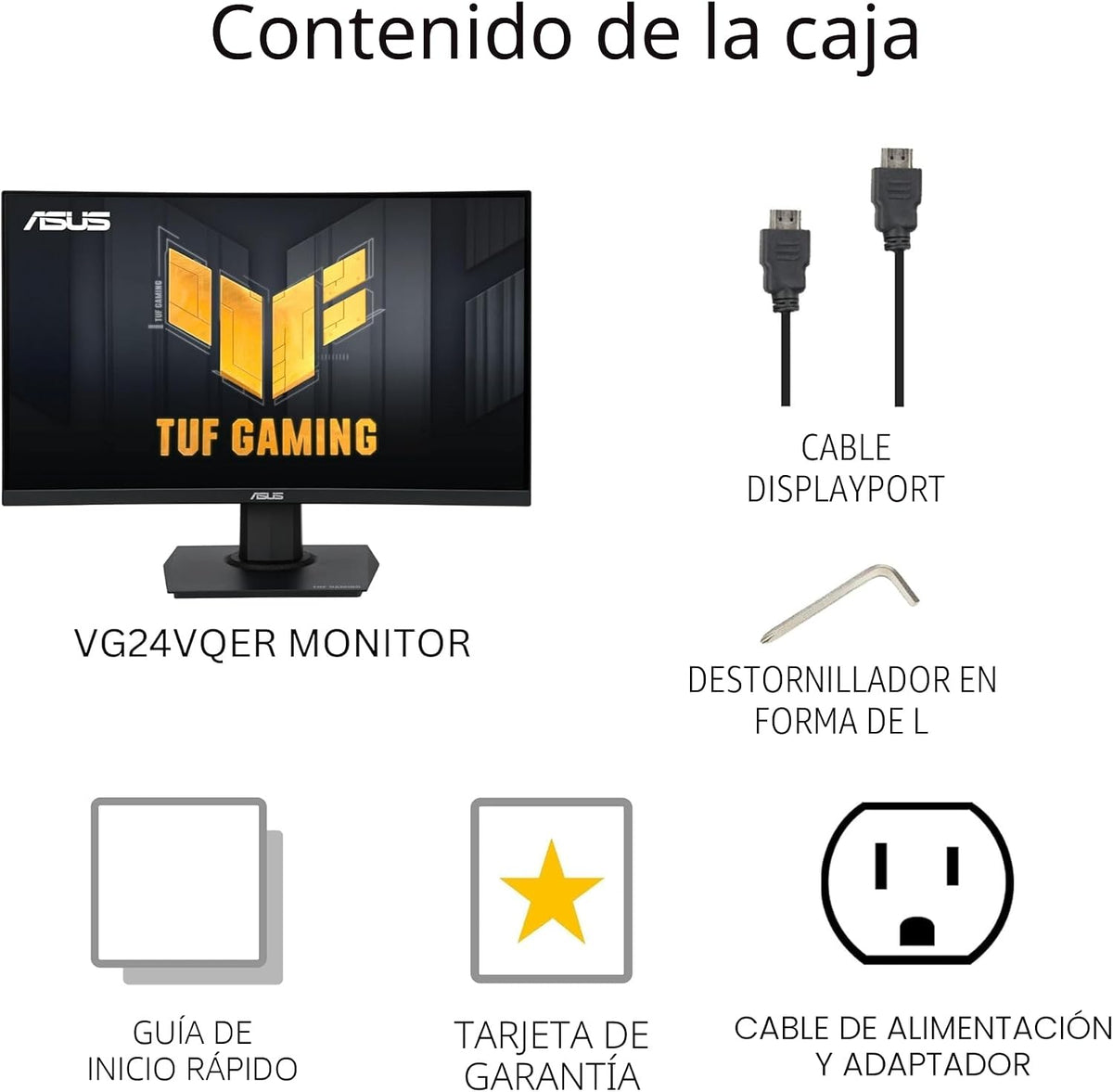 ASUS TUF Gaming 24\u201D (23.6 pulgadas visibles) Monitor curvo (VG...