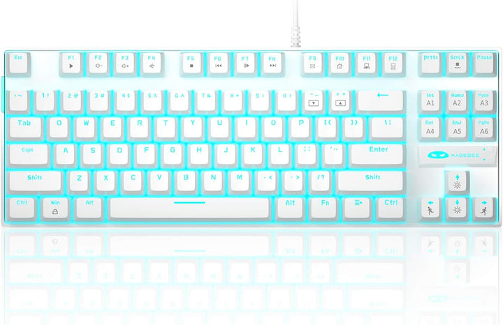 MageGee Teclado mecánico para juegos con interruptor azul, teclado...