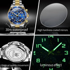 OLEVS Relojes para hombre, de cara grande, de acero inoxidable, resistente al agua, con fecha, analógicos, de cuarzo, modernos, de negocios, relojes de pulsera para hombre