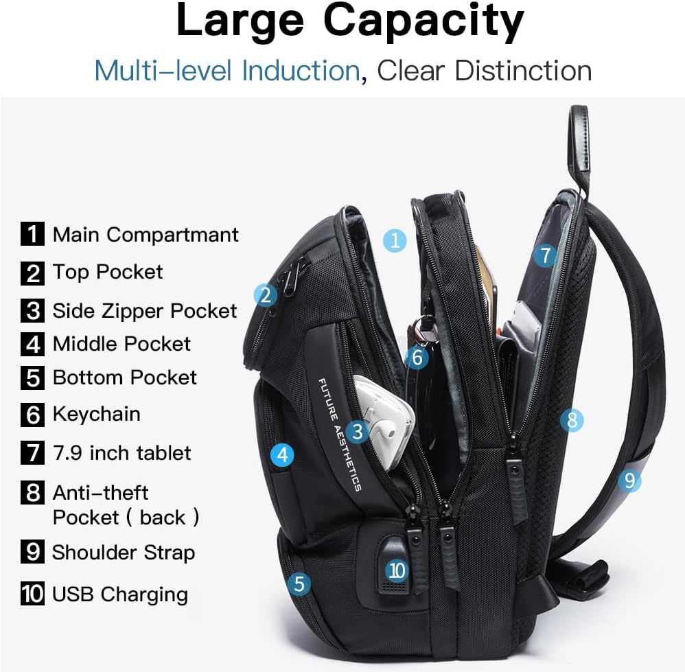 BANGE Bolso bandolera, mochila cruzada impermeable, bolsa de hombro para hombre