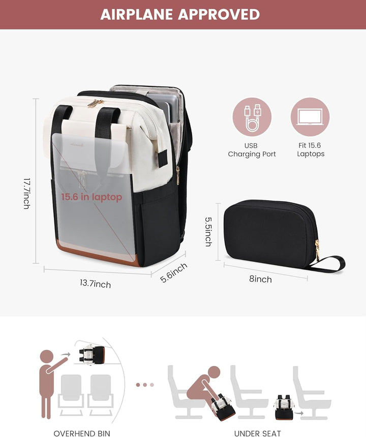 LOVEVOOK Mochila para computadora portátil para mujer, bolsa de tra...