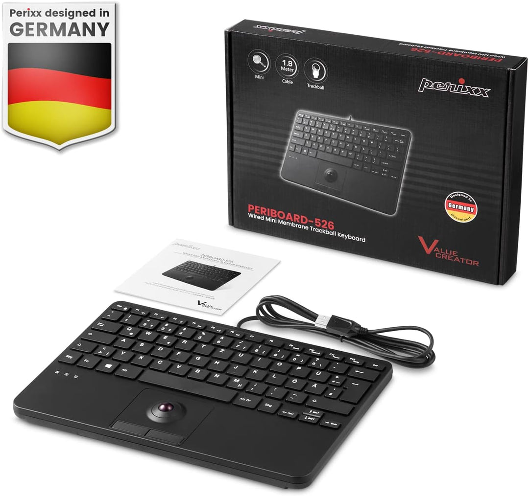 Perixx PERIBOARD-526 US, teclado con cable mini USB con rueda de de...