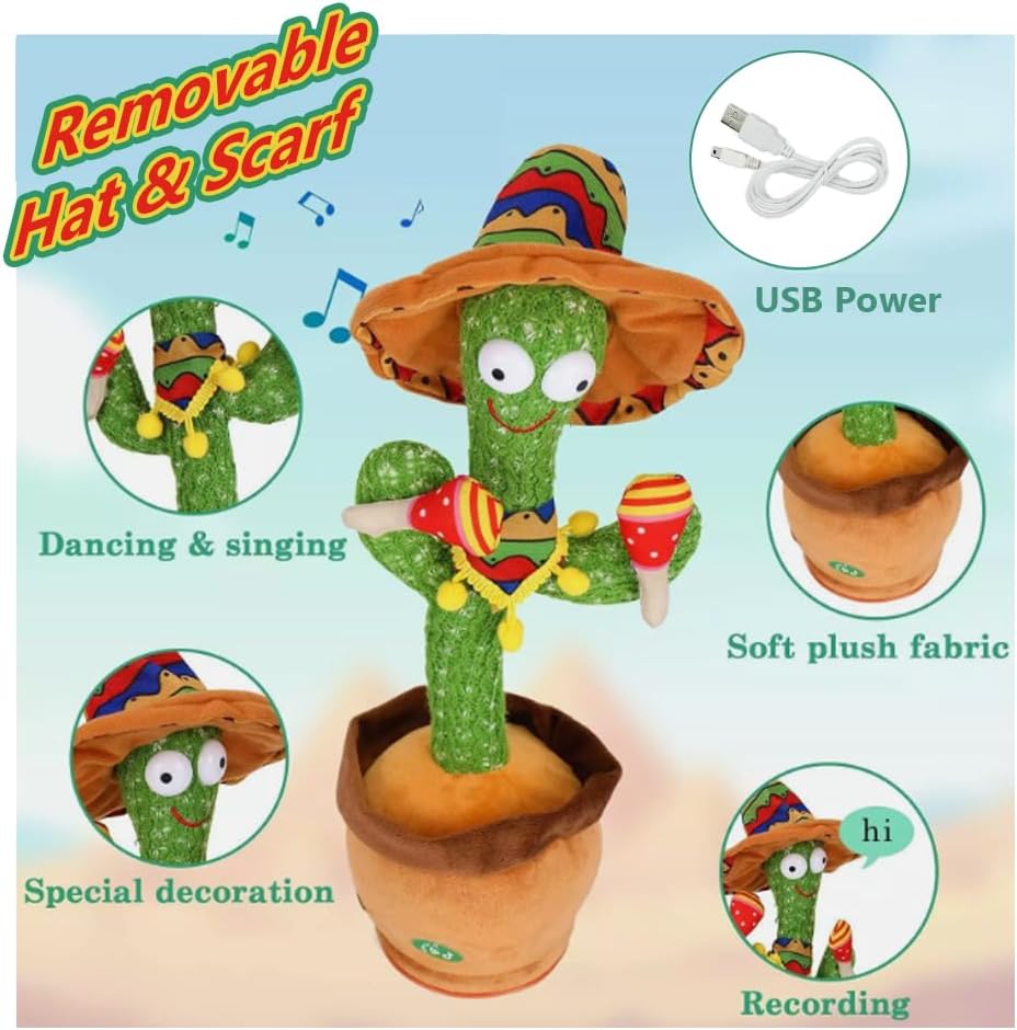 The Noodley Juguete de peluche de cactus bailarín