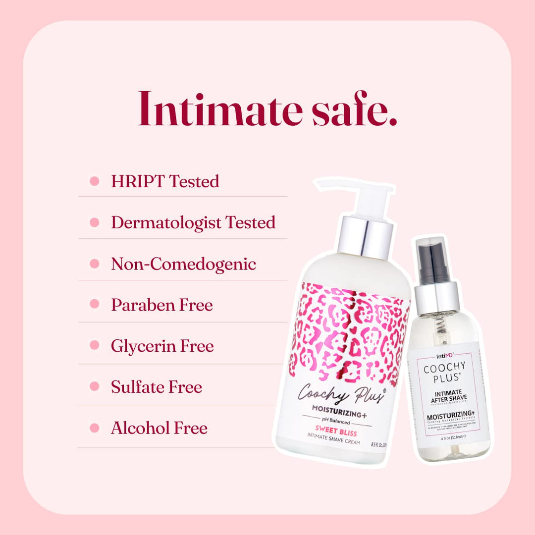 Kit completo de afeitado íntimo IntiMD Coochy Plus - Sweet Bliss y...