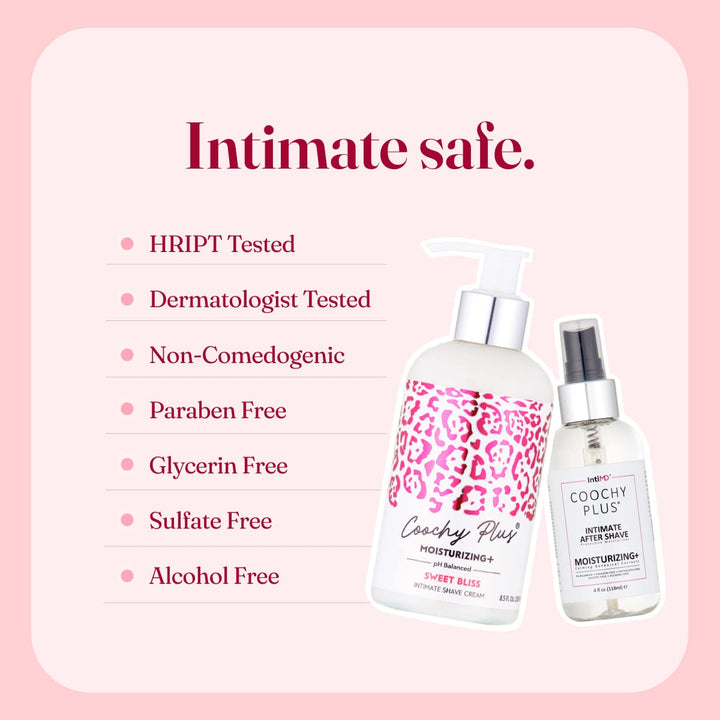 Kit completo de afeitado íntimo IntiMD Coochy Plus - Sweet Bliss y...
