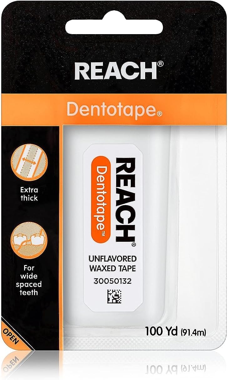 Reach Hilo dental encerado con superficie de limpieza extra ancha p...