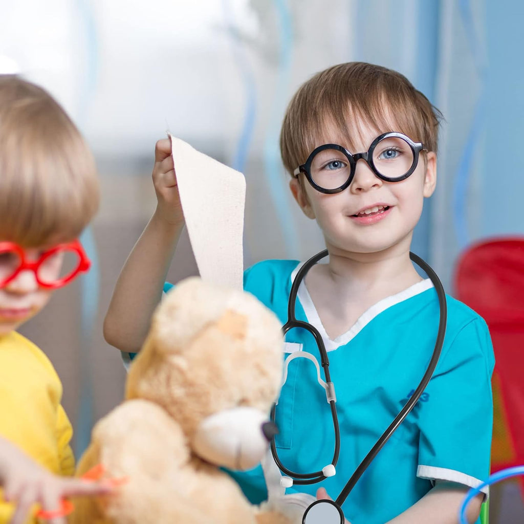 Paquete de 30 Estetoscopios de Juguete para Niños Estetoscopios Desechables a Granel Funcionamiento Real Enfermería Médico Juego de Simulación Accesorios de Disfraz de Enfermera para Niños Día