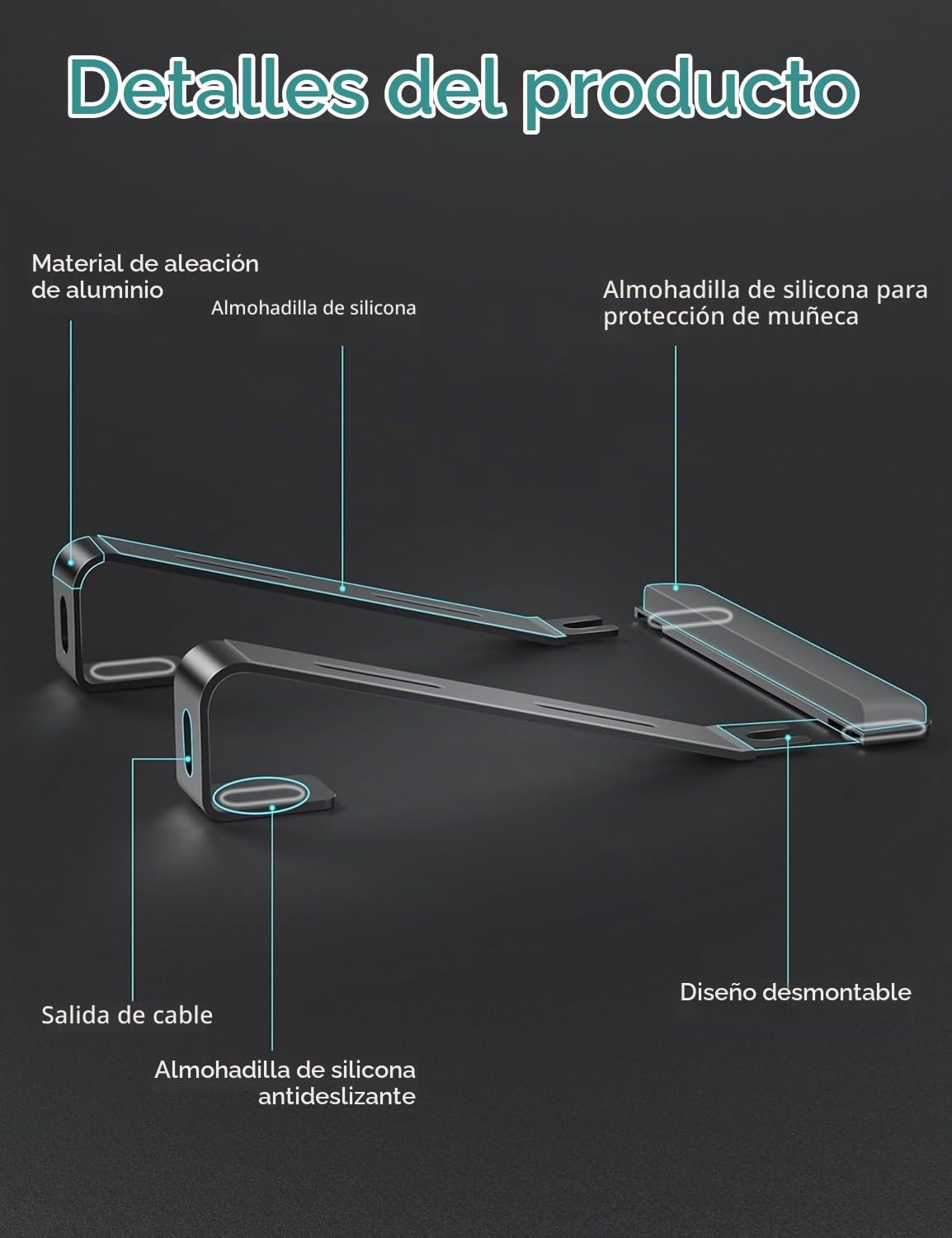 JCZT Soporte de aluminio para laptop, soporte para portátil con rep...