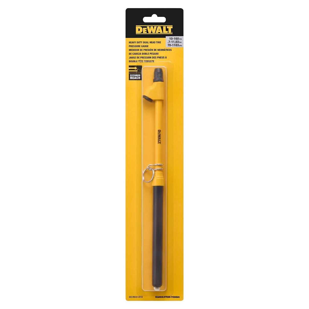 DEWALT Medidor de neumáticos de camión de doble cabezal, 10-160 PSI