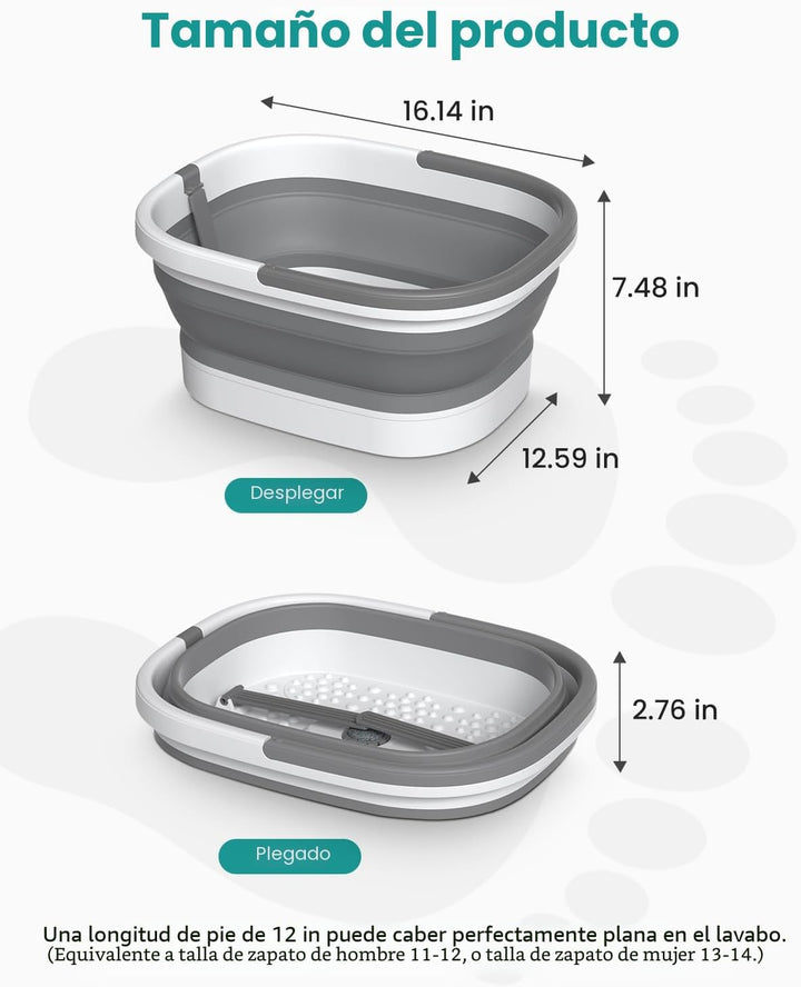 Nekteck Tina Plegable para Remojo de Pies con Cubo para Bañera de P...