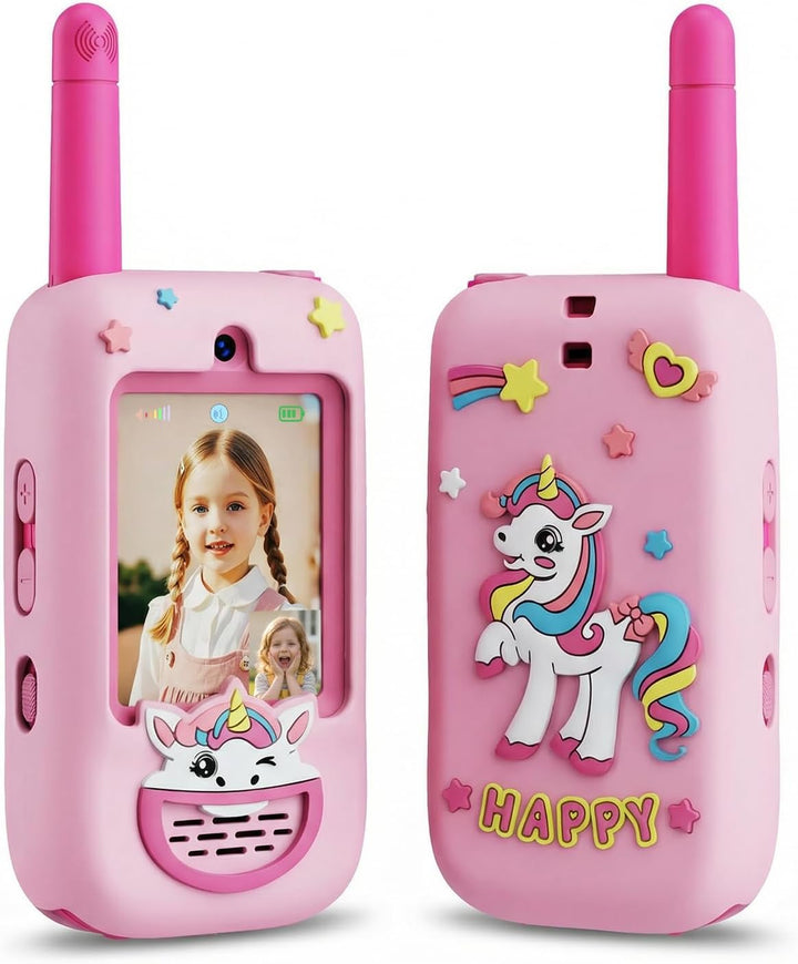 Walkie Talkies de video para niños, paquete de 2 con pantalla, radi...
