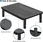 BONTEC Paquete de 4 soportes elevadores ajustables para monitor con cajón, soporta 44 libras