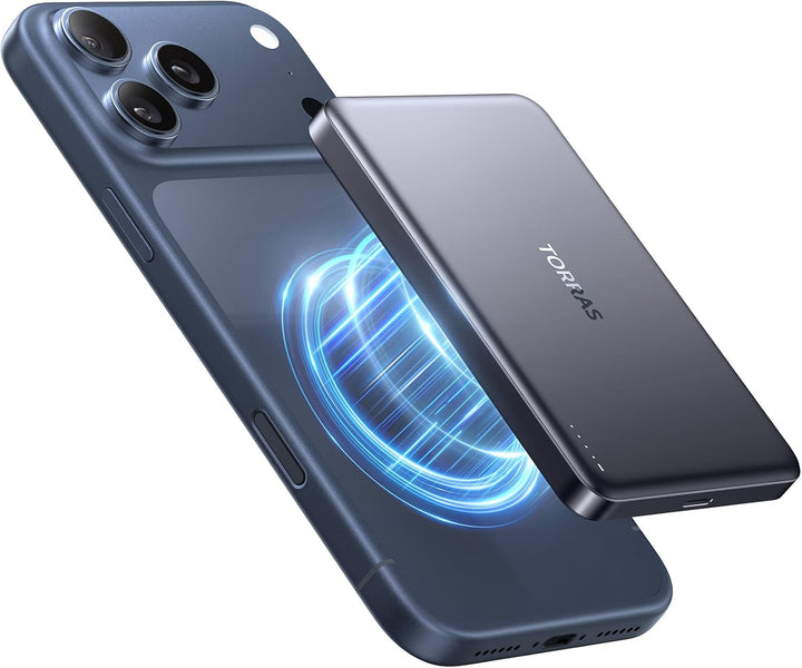 TORRAS MiniMag Power Bank, cargador portátil inalámbrico ultra delg...