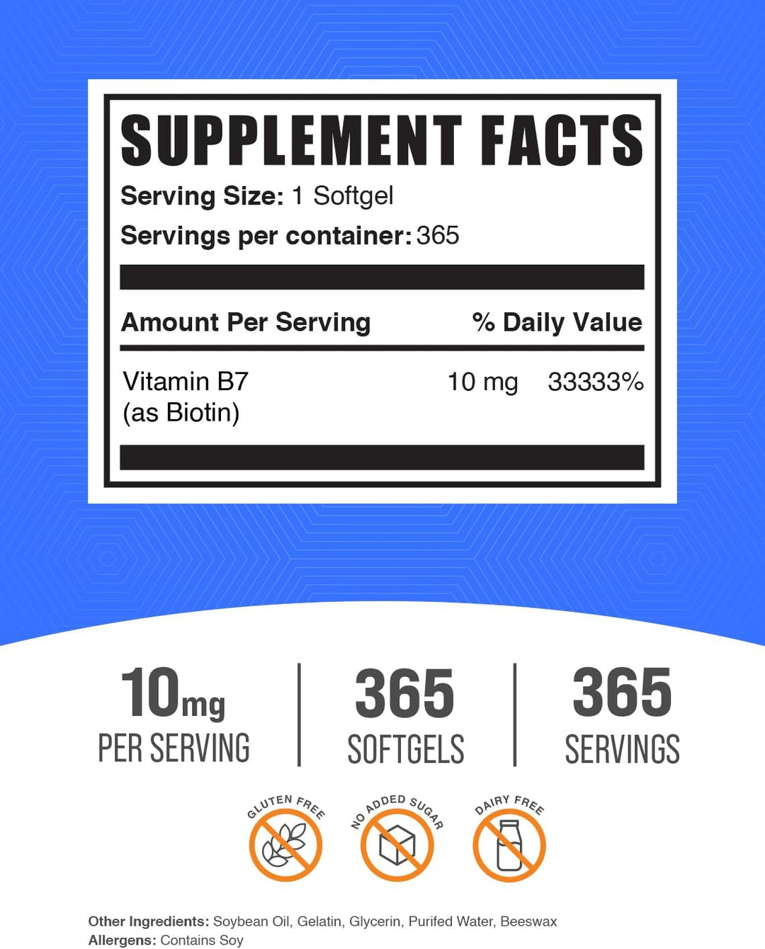 BulkSupplements. com Biotin 10000mcg Cápsulas blandas \u2013 Vitami...