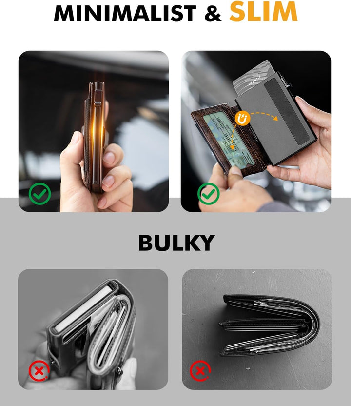 iwantit Cartera para bolsillo frontal para hombre: delgada con clip...