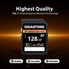 [Recuperación de datos gratuita de 5 años] Tarjeta SD GIGASTONE de 128 GB, paquete de 2 unidades, cámara 4K extrema, UHS-I A2 V30 U3 C10 SDXC de alta velocidad, velocidad de hasta 170 MB/s, compatible