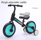 Bicicleta de equilibrio de juguete 2 en 1 para niños de 1 a 3 años, pedal convertible y entrenamiento sin pedal (azul)