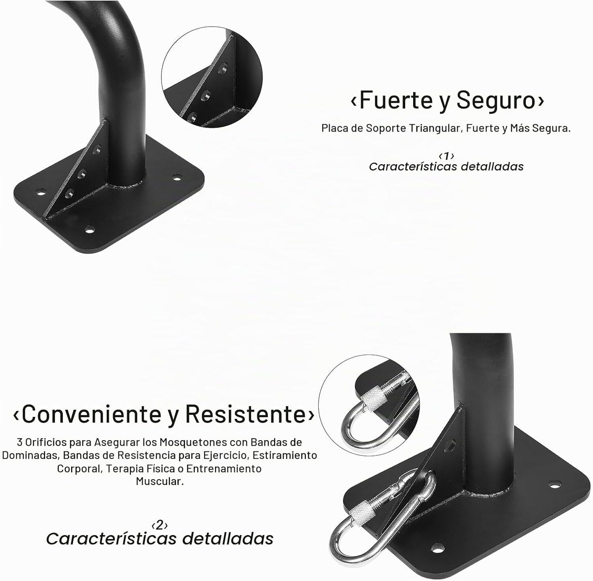 Barra de Tracción para Puerta Montada en Pared, Barra de Tracción Pesada para Entrenamiento de Fuerza en Marco de Puerta, Soporte para Viga o Montaje a Lustre de Perfiles, Construcción Sólida de Metal grueso, Soporta 500 lbs