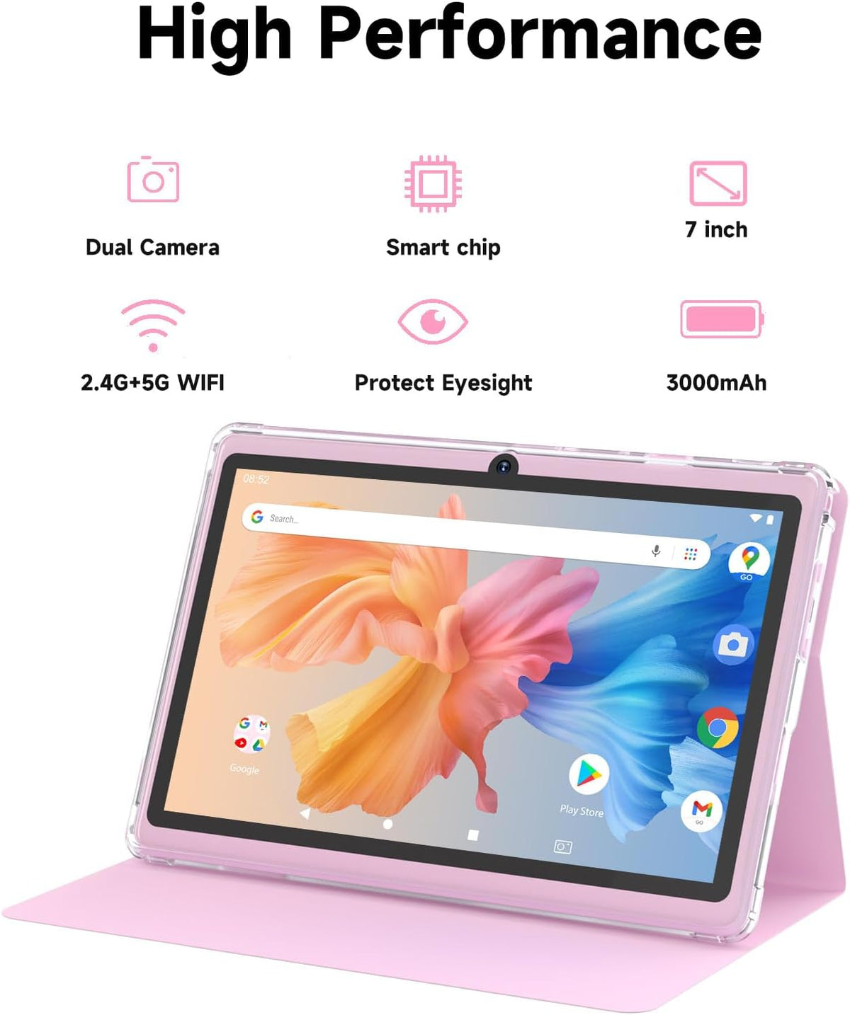 HOTTABLET Tablet Android 14.0 de 7 pulgadas con funda protectora, 8...
