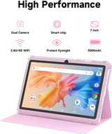HOTTABLET Tablet Android 14.0 de 7 pulgadas con funda protectora, 8...