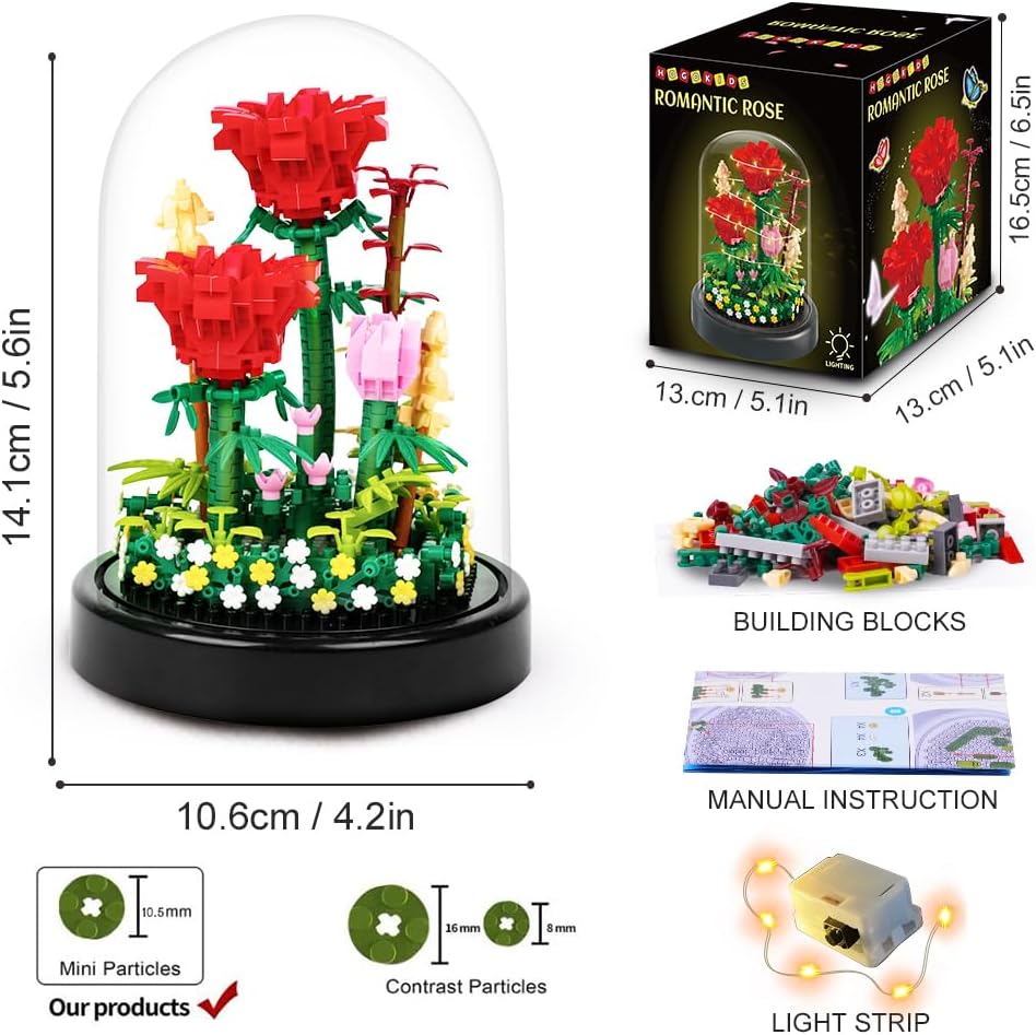 HOGOKIDS Kit de construcción de ramo de flores con