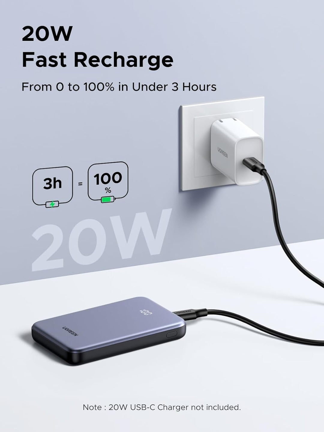 UGREEN Banco de Energía 10,000mAh 22.5W, Cargador Compacto Portátil...