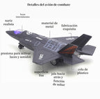 Avión de Combate a Escala Militar F-35 Modelo de Avión del Ejército Fuerza Aérea de Metal Fundido con Retroceso Avión de Ataque y Bombardeo con Luces y Sonidos para Niños o Colección