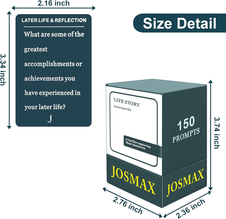 JOSMAX 150 tarjetas de entrevista de historia de vida
