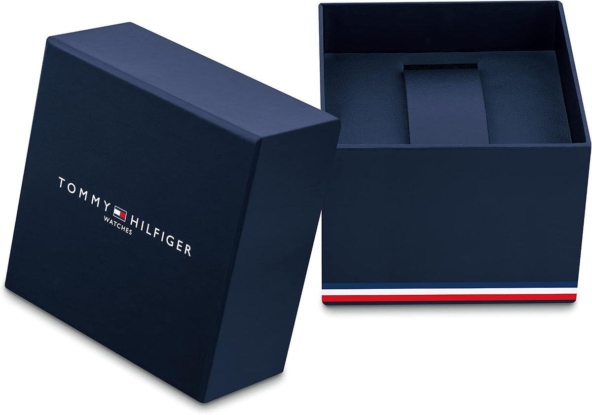 Reloj para hombre Tommy Hilfiger Dynamic – Cuarzo multifunción, caja de acero inoxidable, esfera con grabado radial y subesferas con textura CD, índices cónicos, ventana de fecha ampliada – Regalo para él