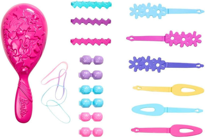 Cabeza de muñeca Barbie para peinar el cabello, pelo castaño con 20...