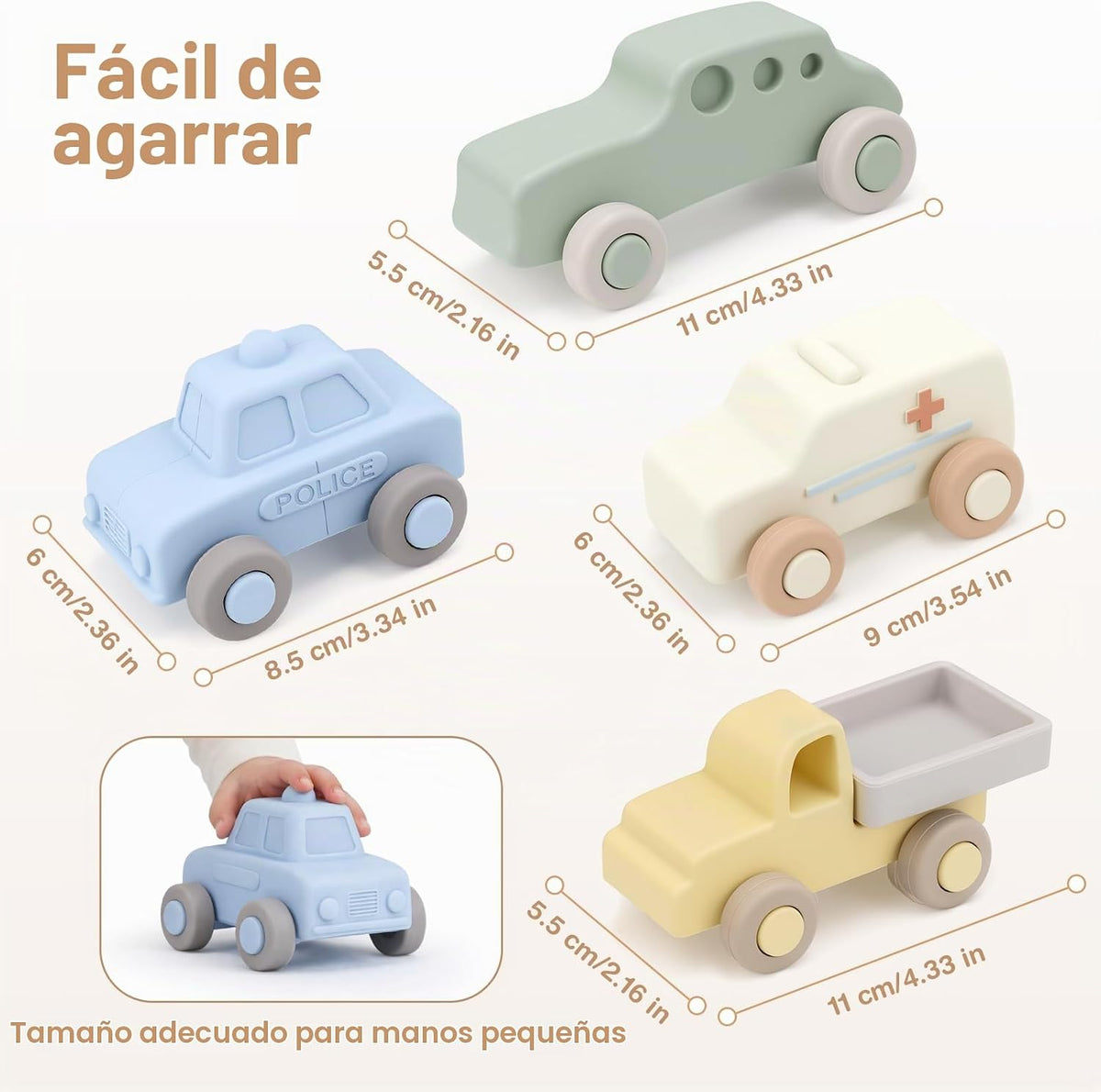 Juguetes del coche del bebé del silicón con la caja de almacenamiento
