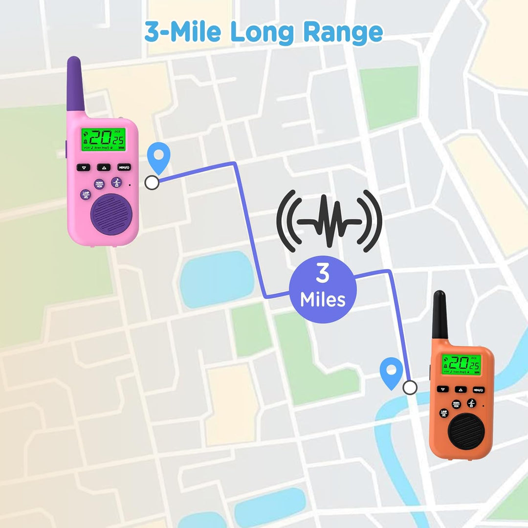Peakeep Walkie Talkies para niños de largo alcance 3 millas, juguet...
