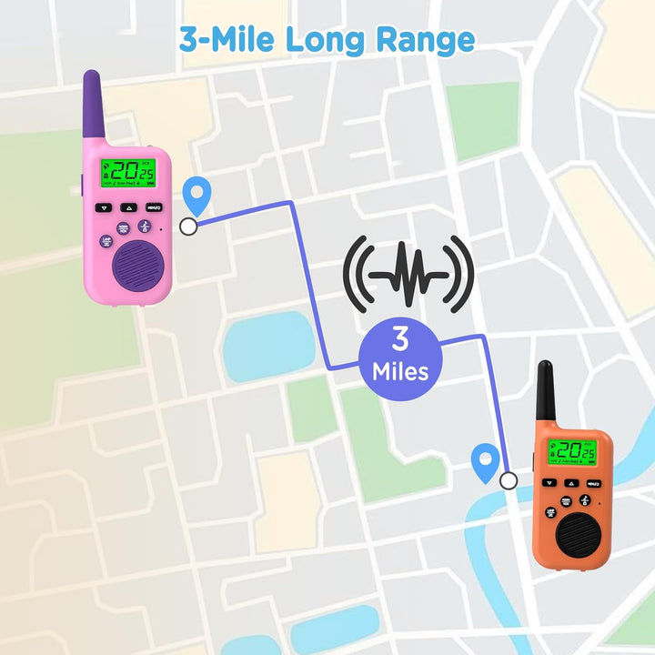 Peakeep Walkie Talkies para niños de largo alcance 3 millas, juguet...