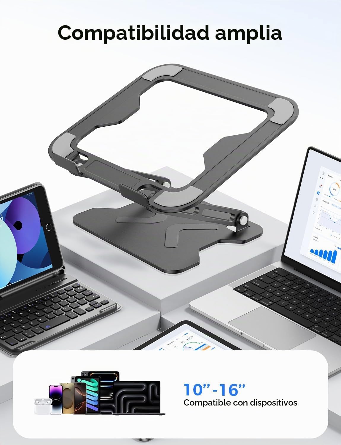 JCZT Soporte Ajustable para Laptop de Escritorio, Elevador Plegable...