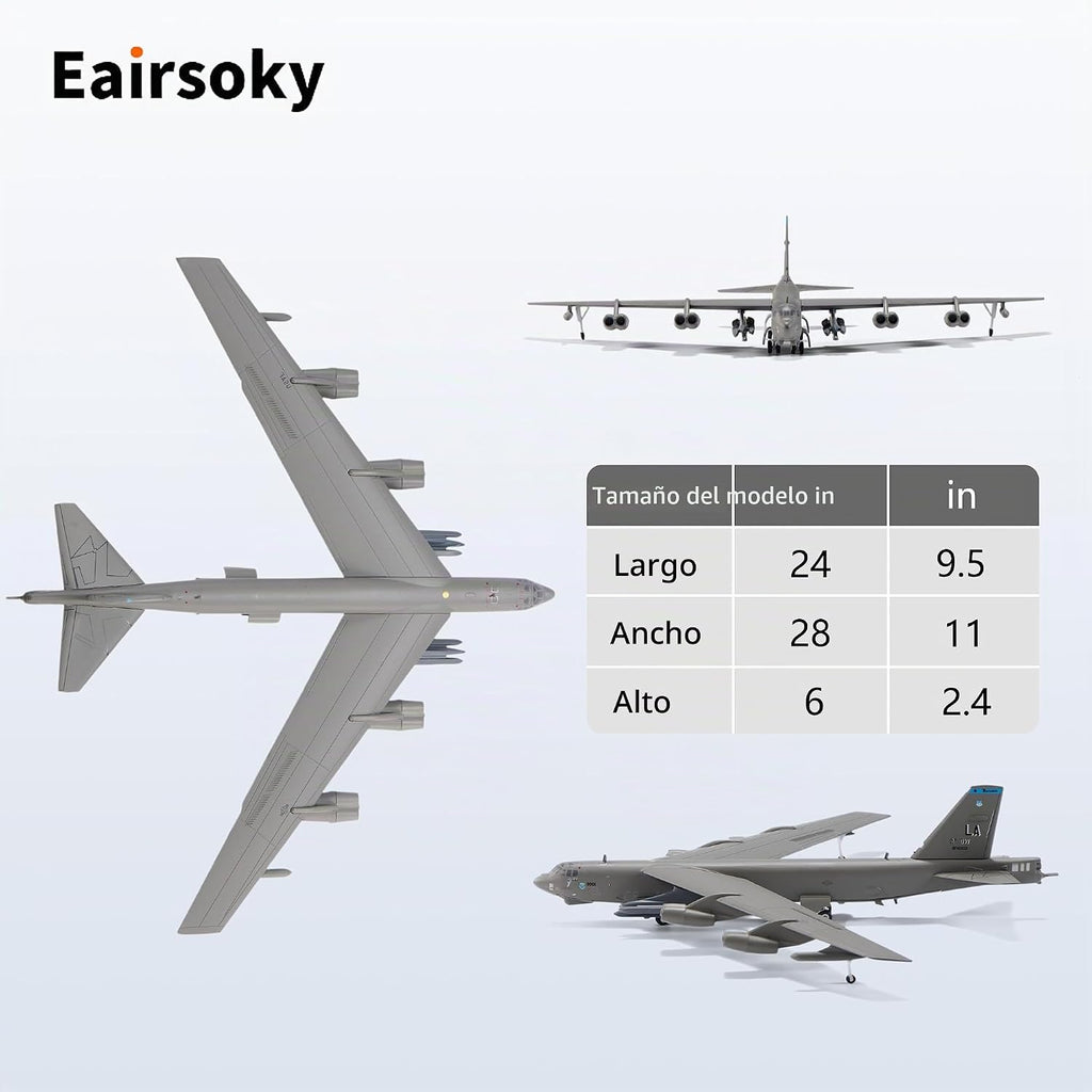 1:200 Escala B-52H Stratofortress Stratofortress Strategic Bomber Modelo de aviones militares Modelos de aleación para colección o regalo