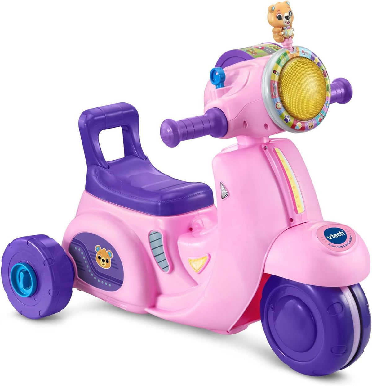 VTech Scooter Map and Go 2 en 1 para niños pequeños, color rosa