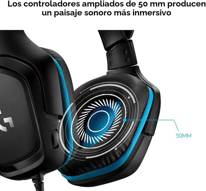 Logitech G432 Auriculares con Cable para Juegos, Sonido Envolvente...