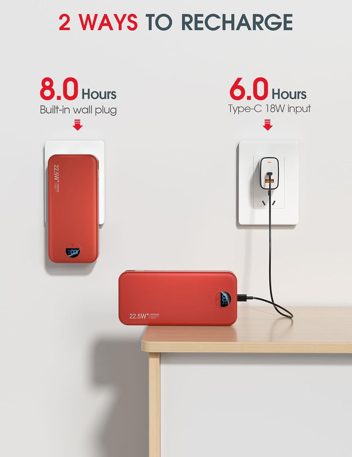 citicr Cargador portátil Power Bank, 20000mAh 22.5W USB C de carga...