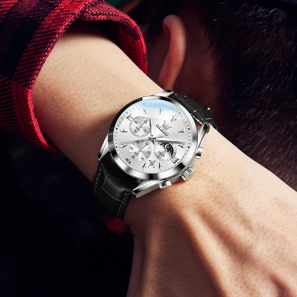 Relojes OLEVS para Hombre Lujo Esfera Grande Relojes Impermeables