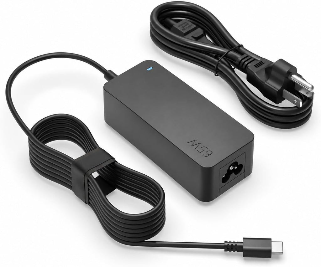 Superer Cargador USB-C de 65W para portátil Lenovo ThinkPad X1 T14 T14s T15 E14 E15 T480s T490 E480 Yoga 6 7 7i 9i IdeaPad Slim Flex Thinkbook 13s 14 15 16 Chromebook Computadora Adaptador de energía CA Type-C